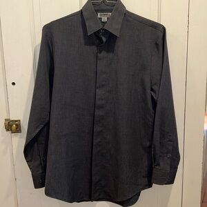 Edwards dark grey/ light black dress shirt